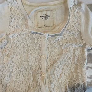 White, lace front, Abercrombie & Fitch sweater